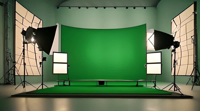 Green screen studio for video production