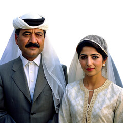 Iraqi Married Couple in Traditional Clothes-