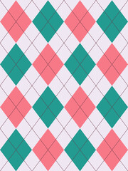 Argyle pattern set in pink.Seamless geometric pattern for gift card, gift paper, jumper, socks, scarf, other modern spring summer autumn winter fashion textile or paper print