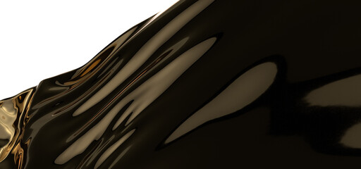 Glamorous Draping: Abstract 3D Gold Cloth Illustration for Alluring Designs