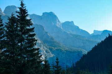 Scenic morning view of majestic Hochschwab mountains, Styria, Austria. Wanderlust in wilderness of...