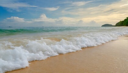 soft ocean wave on the sandy beach background