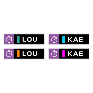 sticker that says lou lou kae on both sides