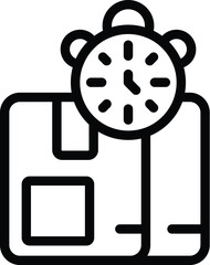 Fast parcel loading icon outline vector. Auto truck service. Storage logistic