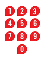 bullet point number icon set. Marker in retro color. Pins with number 1 to 10 for Education and UI,UX Design.