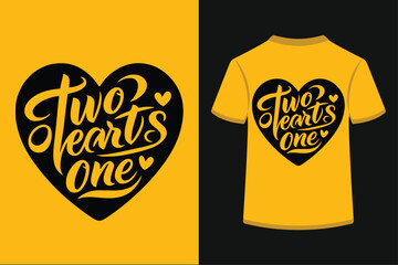 Two hearts one T-shirt Design