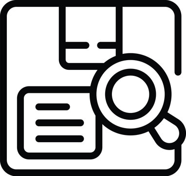 recommend clip art: Search parcel icon outline vector. Delivery package. Box cargo mover