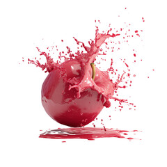 3D render Realistic of Red Apple splash best for commercial and Design purpose isolated on transparent background