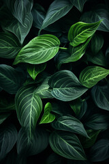 Nature green leaves background. Generative AI.