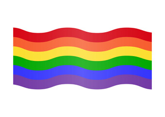 LGBT Pride Month. Rainbow Flag or LGBTQ Pride Flag. Gay, Lesbian, Bisexual and Transgender Community. Vector Illustration. 