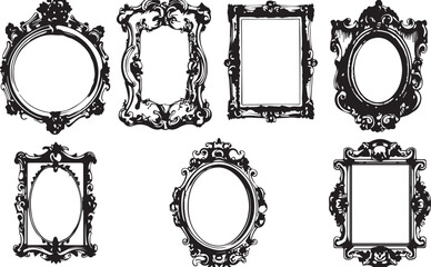 Set frames. Hand drawn vector illustration	