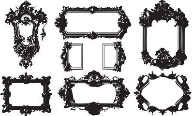 Set frames. Hand drawn vector illustration	