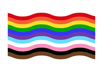 LGBT Pride Month. Rainbow Flag or LGBTQ Pride Flag. Gay, Lesbian, Bisexual and Transgender Community. Vector Illustration. 