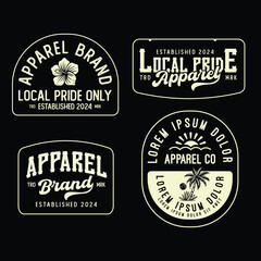 set of summer badges design, vintage emblem design, editable text
