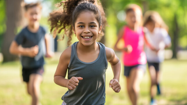 Laufen gehen als Sport und Freizeitaktivität um sich fit zu halten allein und mit Laufpartner oder mit Kind als Familiensport Generative AI