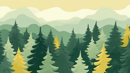 seamless background with coniferous branches pattern, coniferous, fir, 