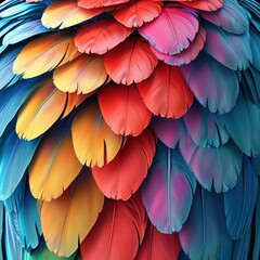 abstract background with colored feathers