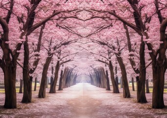 Cherry Blossom Harmony: Aligned Floral Elegance