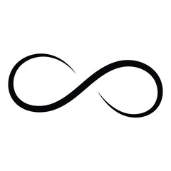 infinity symbol black - simple with discontinuation - isolated with white background.