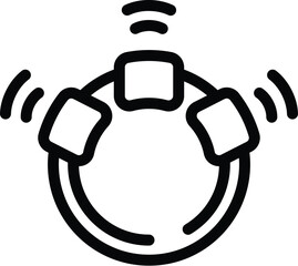 Collar tracking icon outline vector. Animal care finder. Lost character