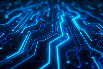 circuit board technology neon background