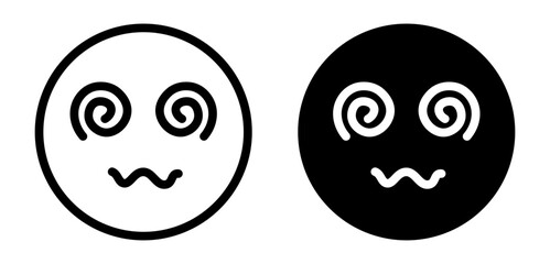 Hypnotized Emoji Vector Line Icon Illustration.