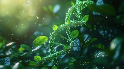 Notion of synthetic biology or green biotechnology: combining DNA structure with plant and space, Generative AI.