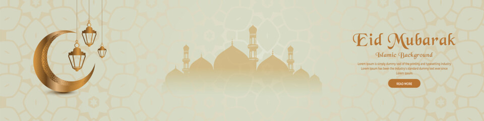 Beautiful islamic eid mubarak facebook cover festival background