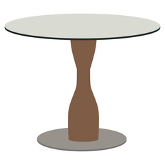 シンプルなデザインの丸いテーブルのイラスト素材　ベクター