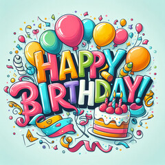 happy birthday birthday happy card party balloon colorful cake

