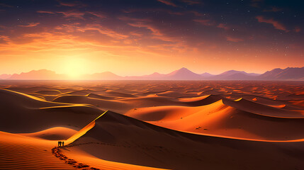Desert background, desert landscape photography with golden sand dunes