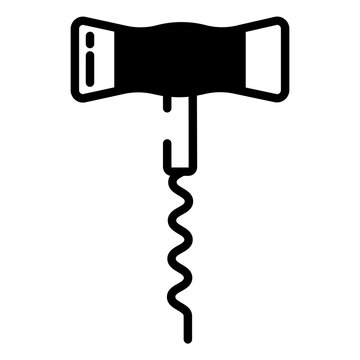 Cockscrew glyph and line vector illustration
