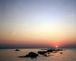sunset over the sea,greece,grekland