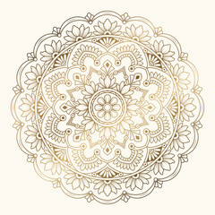 Elegant Golden Floral mandala Ornament Pattern design vector illustration