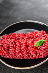 fresh minced meat beef meat tasty fresh healthy eating cooking appetizer meal food snack on the table copy space food background rustic 