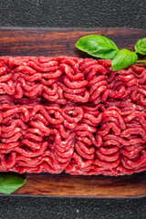 fresh minced meat beef meat tasty fresh healthy eating cooking appetizer meal food snack on the table copy space food background rustic 