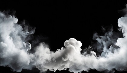 smoke cloud frame on black