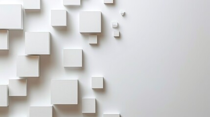 Fototapeta na wymiar white square shapes on white background