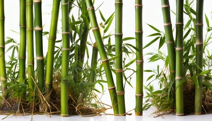 bamboo stems on white