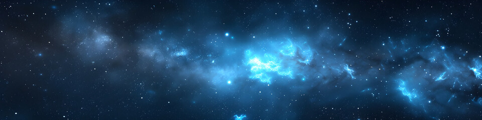 Fototapeta premium Space banner or landing page for a site. Astrology, science fiction or science class. Horizontal