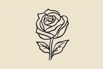 Rose line icon