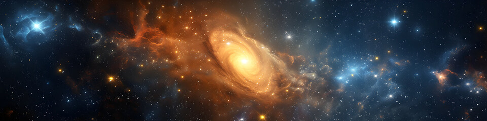 Space banner or landing page for a site. Astrology, science fiction or science class. Horizontal