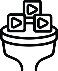 Viral content scene icon outline vector. Brand happy media. Data trade