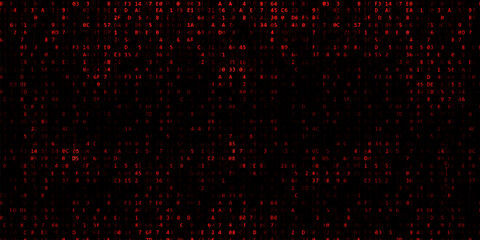 Digital code pattern. Matrix binary malware code. Algorithmic big data background. - obrazy, fototapety, plakaty