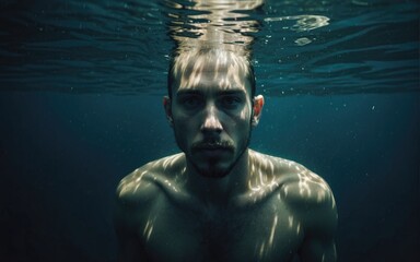 Tranquil Depths: A Man's Journey Below the Surface