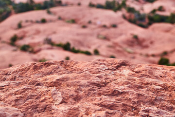 Red Rock Texture and Desert Hills in Sedona, Close-Up View