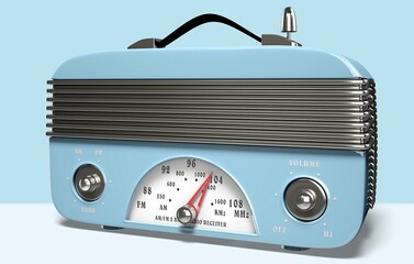 Old retro radio stand on the desk