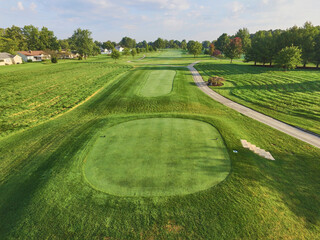 Aerial View of Serene Suburban Golf Course in Fort Wayne