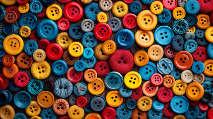 Sewing buttons background. Colorful sewing buttons texture  - obrazy, fototapety, plakaty