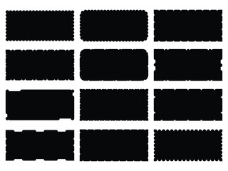 Wavy Edge Rectangle Shapes Icon Set